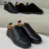 Christian Louboutin Black Leather Louis Flat Shoes