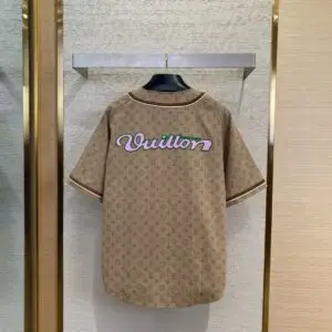LOUIS VUITTON Leather Baseball Shirt