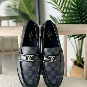 LOUIS VUITTON Buckle Check Loafers