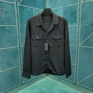 PRADA Lapel Collar Linen Shirt