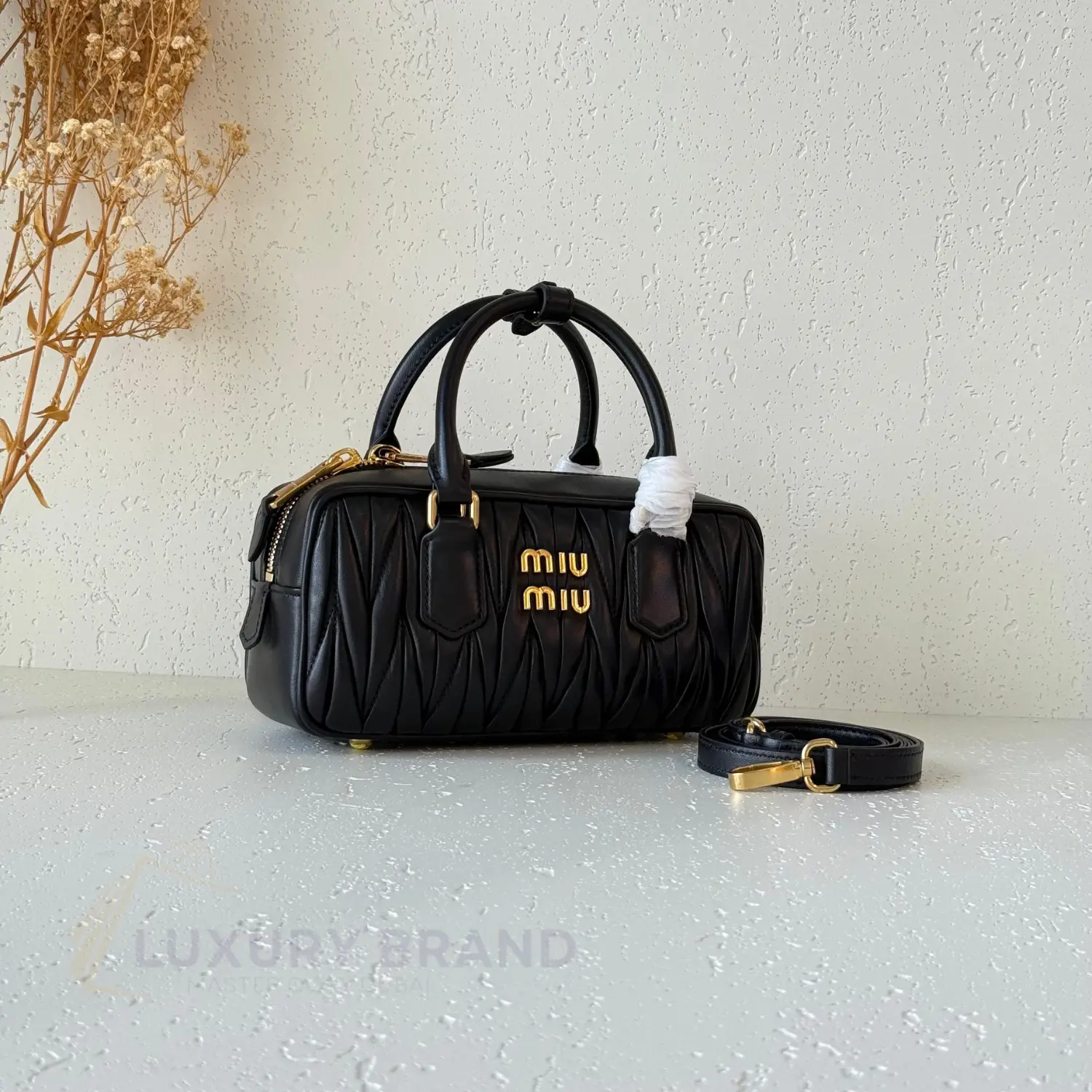 Miu Miu Arcadie Leather Top Handle Bag Miu Miu Arcadie Leather Top Handle Bag