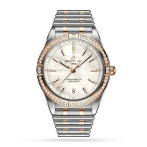 Replica Breitling Chronomat Women Automatic Mother of Pearl Stainless Steel & 18ct Rose Gold Watch U10380591A2U1