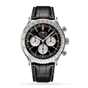 Replica Breitling Navitimer Men Automatic Black Alligator Watch AB0137211B1P1