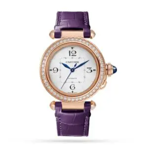 Replica Cartier Pasha de Cartier Women Automatic Silver Alligator Watch WJPA0012