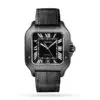 Replica Cartier Santos de Cartier Men Automatic Black Rubber Watch WSSA0039