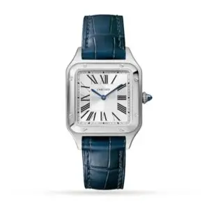 Replica Cartier Santos-Dumont Women Quartz Silver Alligator Watch WSSA0023