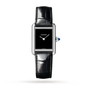 Replica Cartier Tank Must Women Quartz Black Alligator Watch WSTA0071