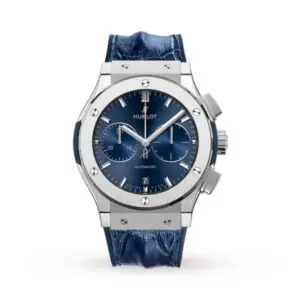 Replica Hublot Classic Fusion Men Automatic Blue Alligator Watch 521.NX.7170.LR