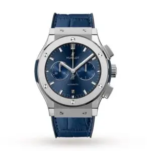 Replica Hublot Classic Fusion Men Automatic Blue Rubber and Alligator Watch 541.NX.7170.LR