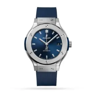 Replica Hublot Classic Fusion Men Automatic Blue Rubber Watch 565.NX.7170.RX