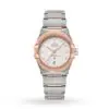 Replica Omega Constellation Men Automatic Silver Stainless Steel & 18ct Rose Gold Watch O13120362052001
