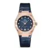 Replica Omega Constellation Women Automatic Blue Leather Watch O13158292099006