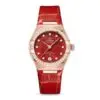 Replica Omega Constellation Women Automatic Red Leather Watch O13158292099005