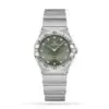 Replica Omega Constellation Women Quartz Green Stainless Steel Watch O13110286060001