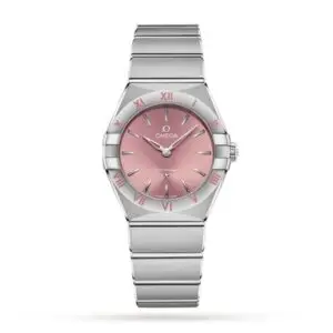 Replica Omega Constellation Women Quartz Pink Stainless Steel Watch O13110286011001