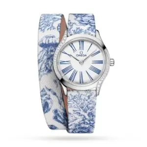 Replica Omega De Ville Women Quartz White Fabric Watch O42817266004001