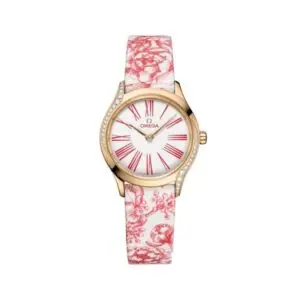 Replica Omega De Ville Women Quartz White Fabric Watch O42857266004003