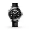 Replica Omega Seamaster Men Automatic Black Leather Watch O21093422001001