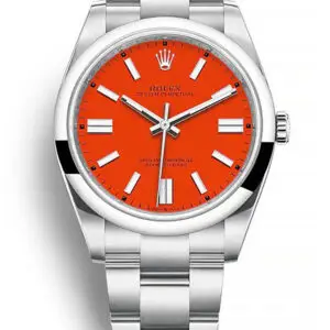 Rolex Oyster Perpetual Coral Red Dial 124300 41 mm