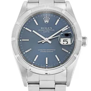 Rolex Oyster Perpetual Date Blue Dial 15210 34 mm