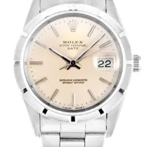 Rolex Oyster Perpetual Date Silver Dial 15210 34 mm