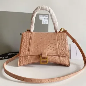 Balenciaga Hourglass Bag Crocodile Leather Light Pink - Luxury Master Copy Dubai