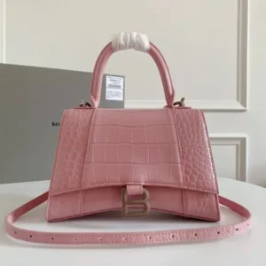 Balenciaga Hourglass bag Pink crocodile-embossed leather - Luxury Master Copy Dubai